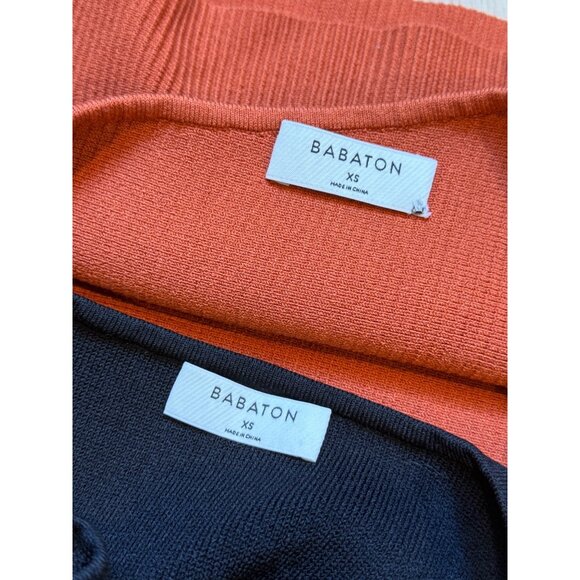 Babaton Aritzia XS Womens‎ Tank Tops Set Black & Rust Ribbed Knit Stretch - Picture 3 of 5